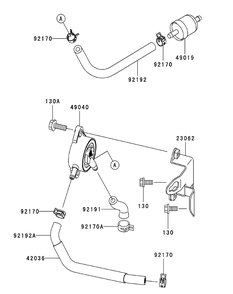 Fh641v-Aw04 Fuel Tank And Fuel Valve Diagram and Parts List for ENFORCER48 53AI3AGV750-21HP Cub Cadet Lawn Tractor